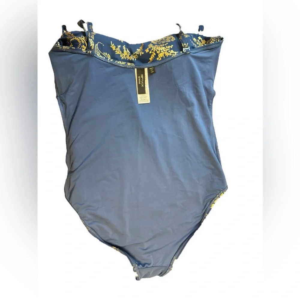 NipTuck Navy Foil Kashmir Colette Bandeau One Piece Swimsuit (sz 8) - Picture 10 of 10